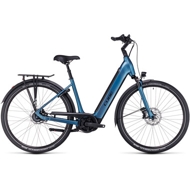Bicicletta da Città Elettrica CUBE SUPREME RT HYBRID EXC 500 WAVE Freno a Contropedale Blu 2023 0